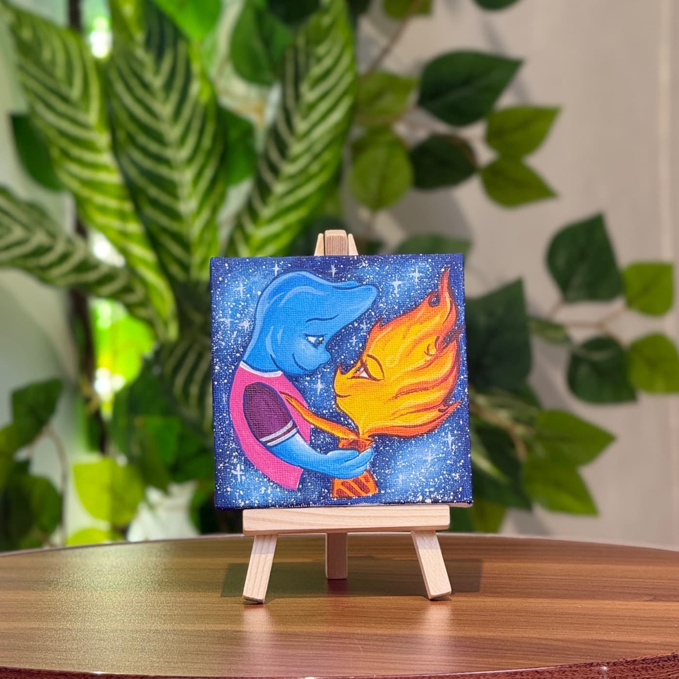 Mini tablo · Su və Atəş kosmos (10×10 sm)